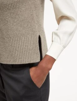 Janie Sleeveless Funnel Neck Jumper - Taupe -The Modern Femme Sales SP23 K51JANIE TAUPE LS 1989