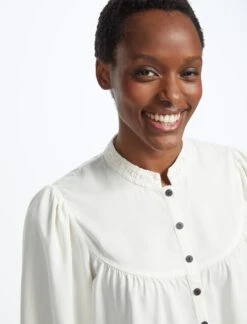 Cleo Blouse - Cream -The Modern Femme Sales SP23 S66 CLEO CREAM LS 2151