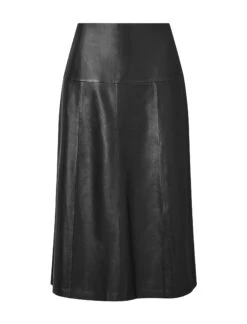 Tiana Leather Midi Skirt - Black -The Modern Femme Sales SP23 SK119 BLACK CO