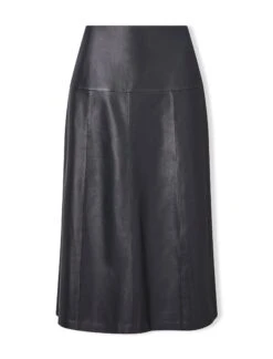 Tiana Leather Midi Skirt - Navy -The Modern Femme Sales SP23 SK119 NAVY CO
