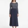 Sasha Wool Skirt - Navy -The Modern Femme Sales SP23 SK137 SASHA NAVY LS 5586