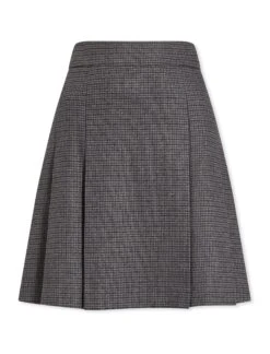 Celina Wool Short Skirt - Charcoal Navy Black Check -The Modern Femme Sales SP23 SK153 CELINA CHARCOALNAVYBLACKCHECK CO