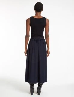 Serena Midi Skirt - Navy -The Modern Femme Sales SP23 SK158 SIERRA NAVY LS 28438