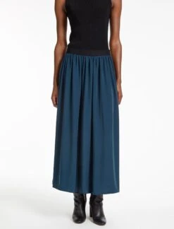 Serena Midi Skirt - Petrol -The Modern Femme Sales SP23 SK158 SIERRA PETROL LS 28468