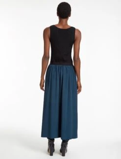Serena Midi Skirt - Petrol -The Modern Femme Sales SP23 SK158 SIERRA PETROL LS 28485