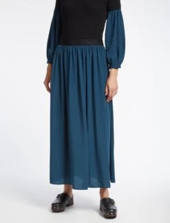 Serena Midi Skirt - Petrol -The Modern Femme Sales SP23 SK158 SIERRA PETROL LS 5201