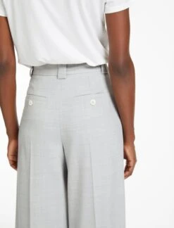 Margot New Wool Wide Leg Trouser - Light Grey -The Modern Femme Sales SP23 TR70 MARGOT LIGHTGREY LS 28913