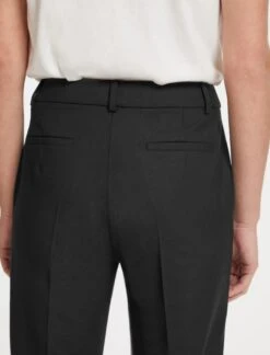 Clement New Wool Turn Up Trouser - Black -The Modern Femme Sales SP23 TR76 CLEMENT BLACK LS 21021