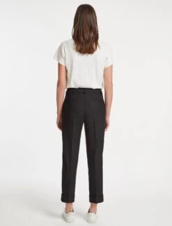 Clement New Wool Turn Up Trouser - Black -The Modern Femme Sales SP23 TR76 CLEMENT BLACK LS 21025