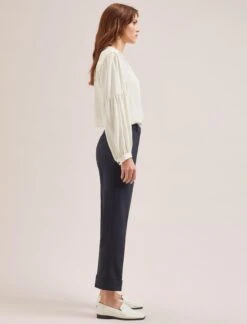 Clement New Wool Turn Up Trouser - Navy -The Modern Femme Sales SP24 CLEMENT TR76 NAVY LS 765