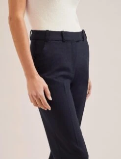 Clement New Wool Turn Up Trouser - Navy -The Modern Femme Sales SP24 CLEMENT TR76 NAVY LS 793