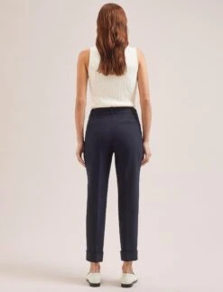 Clement New Wool Turn Up Trouser - Navy -The Modern Femme Sales SP24 CLEMENT TR76 NAVY LS 800