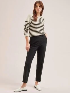 Clement New Wool Easy Waist Turn Up Trouser - Black -The Modern Femme Sales SP24 CLEMENT TR77 BLACK LS 558