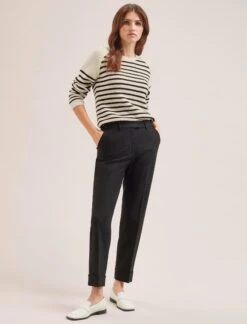 Clement New Wool Easy Waist Turn Up Trouser - Black -The Modern Femme Sales SP24 CLEMENT TR77 BLACK LS 570