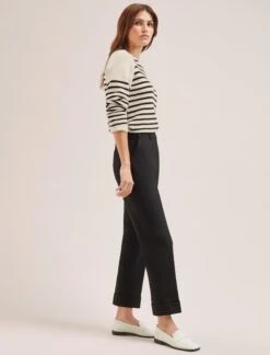Clement New Wool Easy Waist Turn Up Trouser - Black -The Modern Femme Sales SP24 CLEMENT TR77 BLACK LS 621