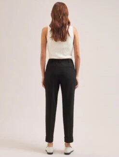 Clement New Wool Easy Waist Turn Up Trouser - Black -The Modern Femme Sales SP24 CLEMENT TR77 BLACK LS 636