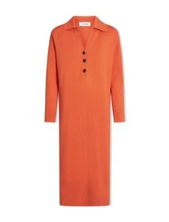 Eleanor Wool Knit Dress - Orange -The Modern Femme Sales SP24 D496 ELEANOR ORANGE LS