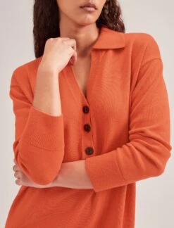 Eleanor Wool Knit Dress - Orange -The Modern Femme Sales SP24 D496 ELEANOR ORANGE LS 417