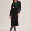 Josie Wool Knit Dress - Black Emerald Green -The Modern Femme Sales SP24 D575 JOSIE BLACKEMERALDGREEN LS 169