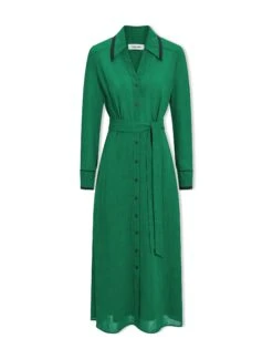 Fallon Techni Voile Maxi Dress - Emerald Green -The Modern Femme Sales SP24 D601 FALLON EMERALDGREEN LS