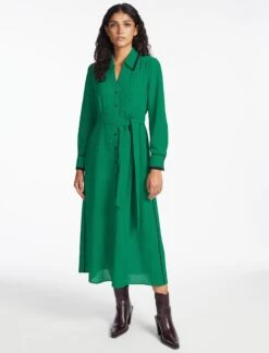Fallon Techni Voile Maxi Dress - Emerald Green -The Modern Femme Sales SP24 D601 FALLON EMERALDGREEN LS 1146