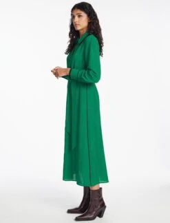 Fallon Techni Voile Maxi Dress - Emerald Green -The Modern Femme Sales SP24 D601 FALLON EMERALDGREEN LS 1185