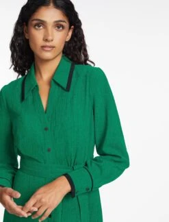 Fallon Techni Voile Maxi Dress - Emerald Green -The Modern Femme Sales SP24 D601 FALLON EMERALDGREEN LS 1227