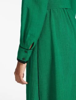 Fallon Techni Voile Maxi Dress - Emerald Green -The Modern Femme Sales SP24 D601 FALLON EMERALDGREEN LS 1232