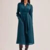 Fallon Techni Voile Maxi Dress - Petrol -The Modern Femme Sales SP24 D601 FALLON PETROL LS 2437