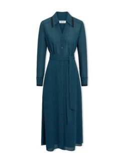 Rosie Techni Voile Maxi Dress - Petrol -The Modern Femme Sales SP24 D601 FALLON PETROL LS c84f48dd 0da3 4ebf a15e 3d86ea3c0f25