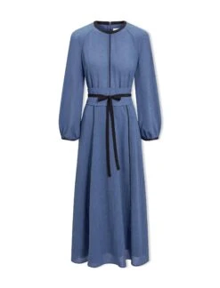 Rosie Techni Voile Maxi Dress - Cornflower Blue -The Modern Femme Sales SP24 D604 ROSIE CORNFLOWERBLUE LS