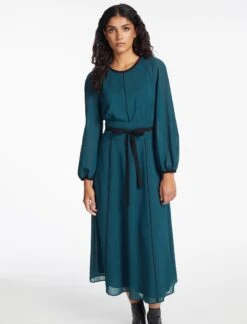 Rosie Techni Voile Maxi Dress - Petrol -The Modern Femme Sales SP24 D604 ROSIE PETROL LS 1305
