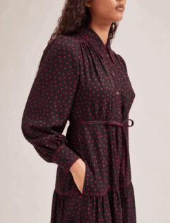 Franklin Maxi Dress - Black Red Polka Dot Print -The Modern Femme Sales SP24 D609 FRANKLIN BLACKREDPOLKADOTPRINT LS 094