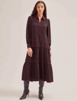 Franklin Maxi Dress - Black Red Polka Dot Print -The Modern Femme Sales SP24 D609 FRANKLIN BLACKREDPOLKADOTPRINT LS 134
