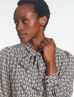 Elspeth Maxi Dress - Ecru Black Trellis Print -The Modern Femme Sales SP24 D610 ELPETH ECRU BLACK TRELLIS PRINT LS 281