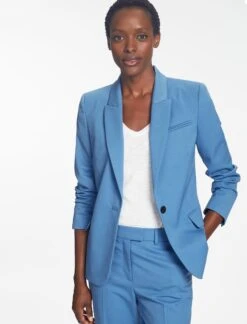 Jamie New Wool Blazer - Blue -The Modern Femme Sales SP24 JK45 JAMIE BLUE LS 756