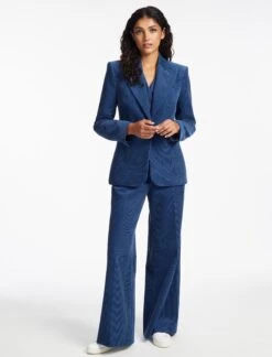 Harlow Corduroy Wide Leg Trouser - Blue -The Modern Femme Sales SP24 JK59 GENE BLUE LS 276 4b65bbe7 6778 47d2 a7a4 0e065f3ca77e