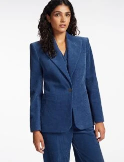 Gene Corduroy Blazer - Blue -The Modern Femme Sales SP24 JK59 GENE BLUE LS 295