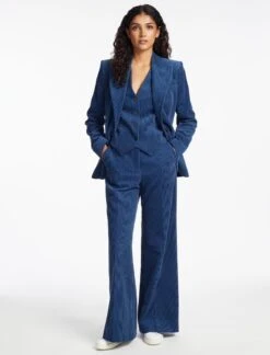 Gene Corduroy Blazer - Blue -The Modern Femme Sales SP24 JK59 GENE BLUE LS 310