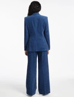 Gene Corduroy Blazer - Blue -The Modern Femme Sales SP24 JK59 GENE BLUE LS 335