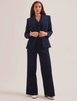 Gene Corduroy Blazer - Navy -The Modern Femme Sales SP24 JK59 GENE NAVY LS 1358