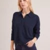 Kelly Cashmere Jumper - Navy -The Modern Femme Sales SP24 K144 KELLY NAVY LS 17861