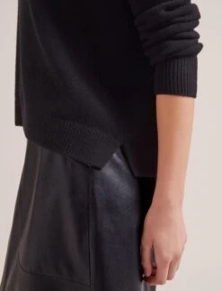 Johanna Cashmere Jumper - Black -The Modern Femme Sales SP24 K171 JOHANNA BLACK LS 17369