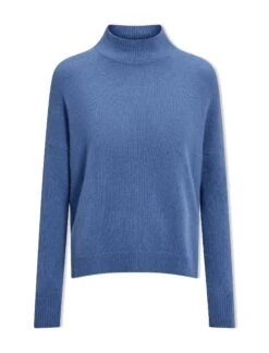 Johanna Cashmere Jumper - Mid Blue -The Modern Femme Sales SP24 K171 JOHANNA MIDBLUE LS