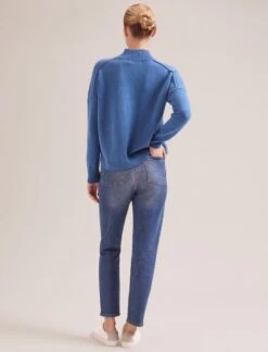 Johanna Cashmere Jumper - Mid Blue -The Modern Femme Sales SP24 K171 JOHANNA MIDBLUE LS 18434