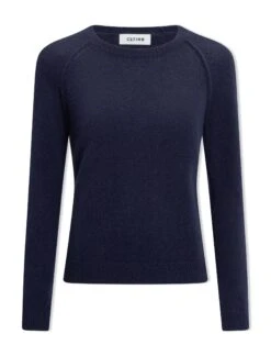 Drew Cashmere Jumper - Navy -The Modern Femme Sales SP24 K172 DREW NAVY LS