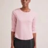 Maia Cotton Silk Blend T-Shirt - Pale Pink -The Modern Femme Sales SP24 K174 MAIA PALEGREYMELANGE LS 23511