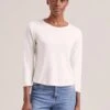 Maia Cotton Silk Blend T-Shirt - White -The Modern Femme Sales SP24 K174 MAIA WHITE LS 1506 92cfcf60 b9dd 417d 8773 9212a1eda431
