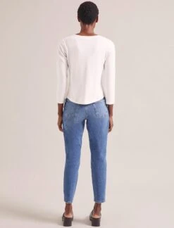 Maia Cotton Silk Blend T-Shirt - White -The Modern Femme Sales SP24 K174 MAIA WHITE LS 1535