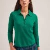 Morgan Cotton Silk Blend T-Shirt - Emerald Green -The Modern Femme Sales SP24 K175 MORGAN EMERALDGREEN LS 1869